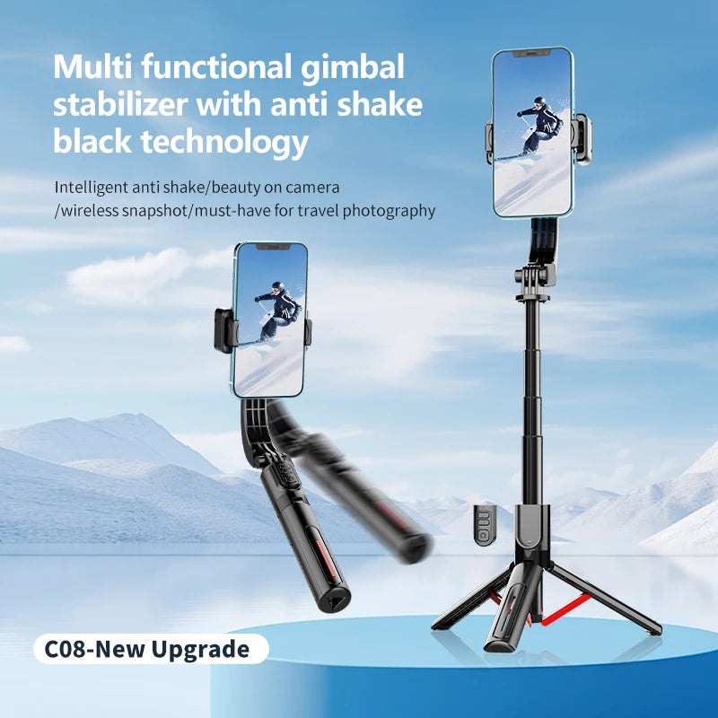 FANGTUOSI Handheld Gimbal Stabilizer 360° Rotation Estabilizador Anti Shake Selfie Stick Fill Light For Phone Stabilizer Tripod