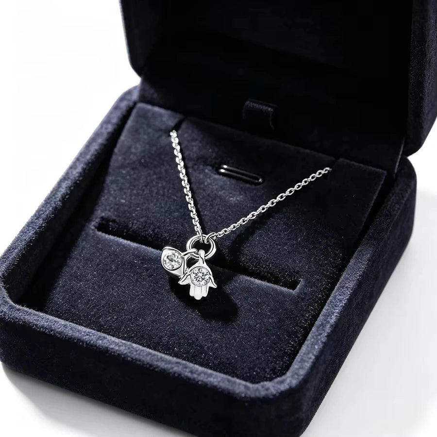 S925 silver clover thread lock bow necklace suitable for women's daily wear DIY exquisite jewelry gifts