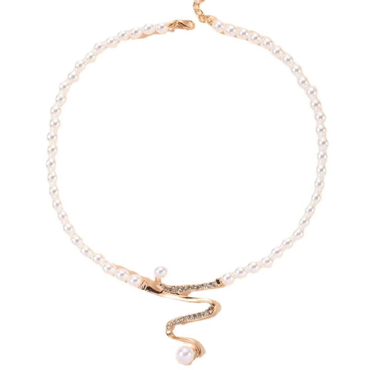 1Set New Women Bridal Wedding Party imitation Pearl Rhinestone Necklace Earrings Jewelry Set