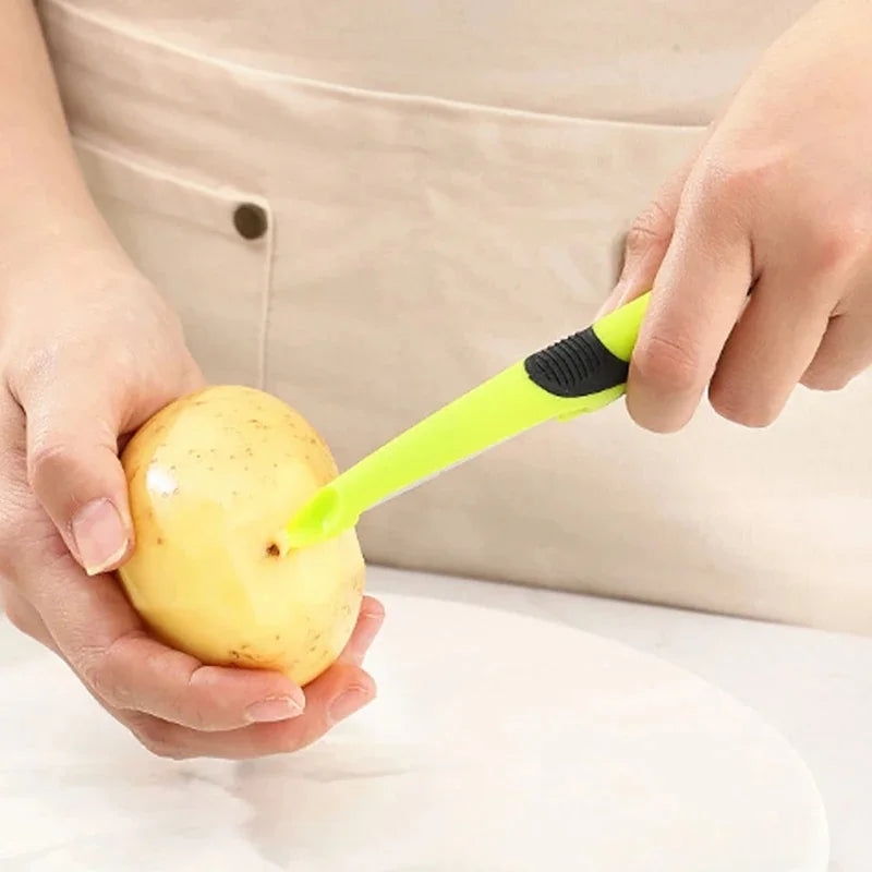 1Pcs Household Multifunctional Stainless Steel Manual Peeling Tool, Kitchen Hand‑Held Peeler Cutter for Daily Kitchen Use