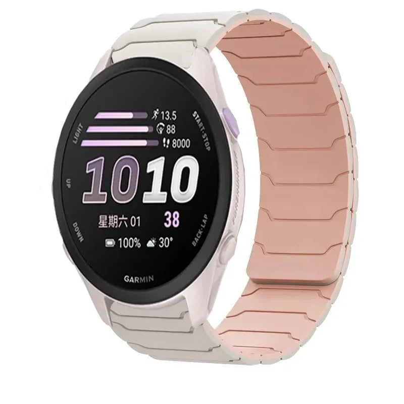 18mm 20mm 22mm Silicone Magnetic Strap for Garmin Forerunner 170 70 570 55 265 255/Active 6 5 Bracelet Venu 4 41/45mm Watchband