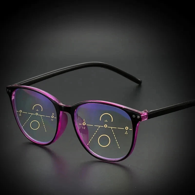 New 3 in 1 Progressive Multifocal Reading Glasses For Women  Eyeglasses Easy To Look Far and Near +1.0 To +4.0