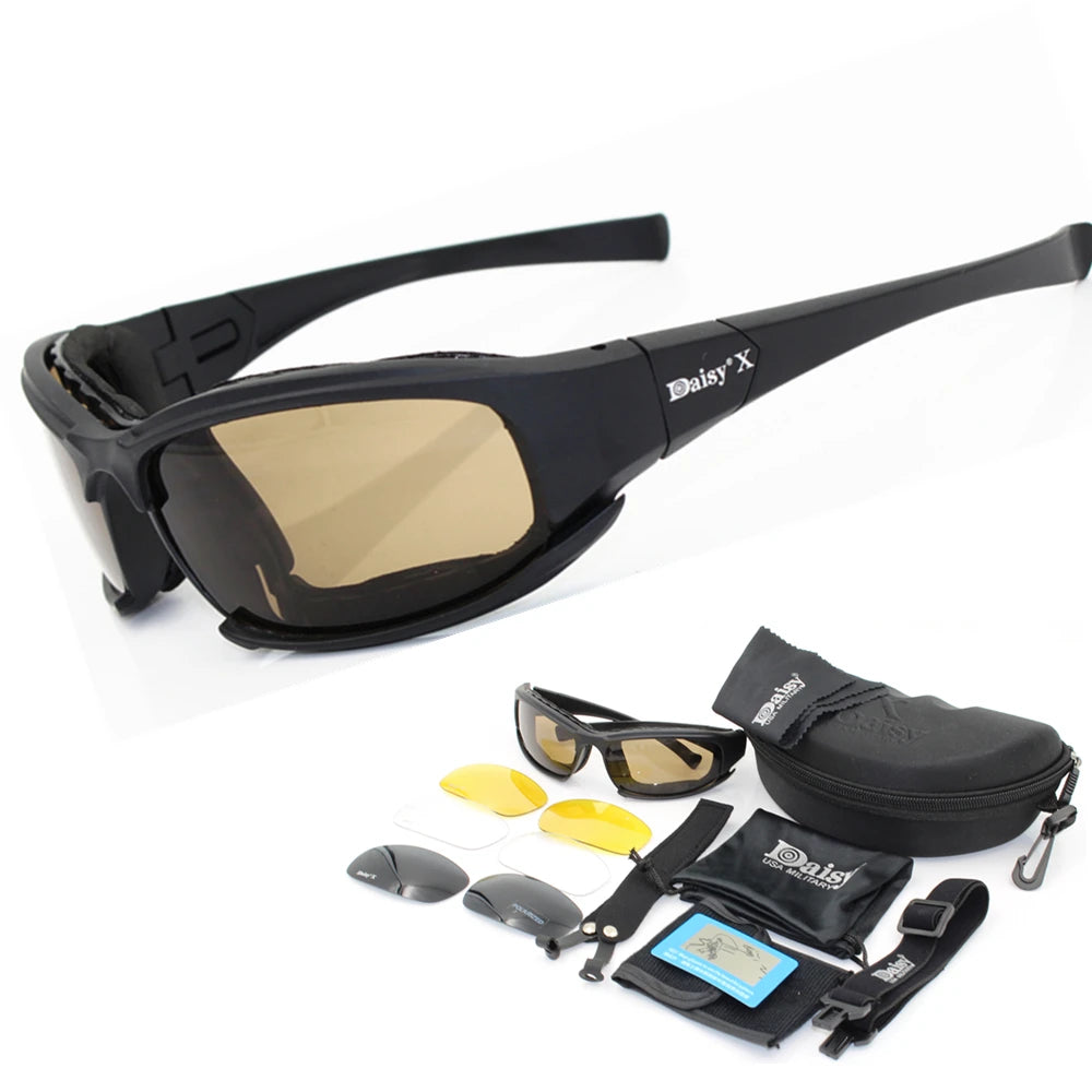 Daisy X7 Glasses Men Military Polarized Sunglasses Bullet-Proof AirSoft Shooting Gafas Smoke Lens Motorcycle Cycling Goggles