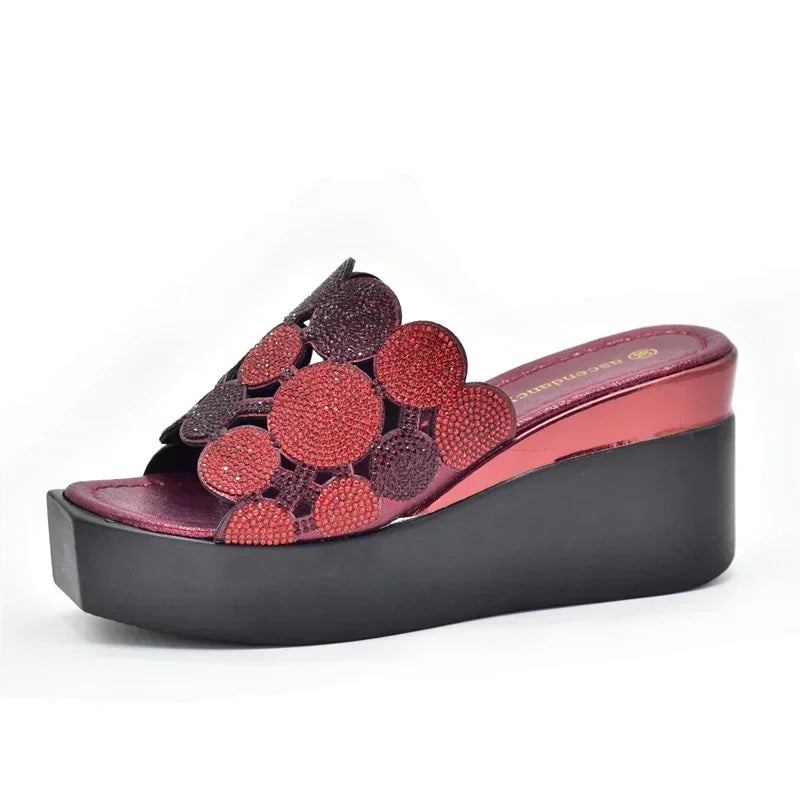 Sweet Style Italian Women Shoes Sexy Lady Shoes for Wedding Womens Platform Heels Wedges Shoes for Women Nigerian Party Pumps