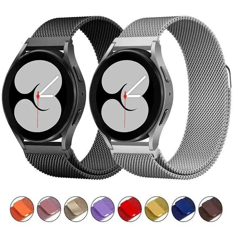 22mm 20mm Milanese Loop Strap For Samsung Galaxy Watch 6 5 4 44mm 40mm 6 Classic Active 2 Bracelet Huawei Gt Magnetic Watch Band