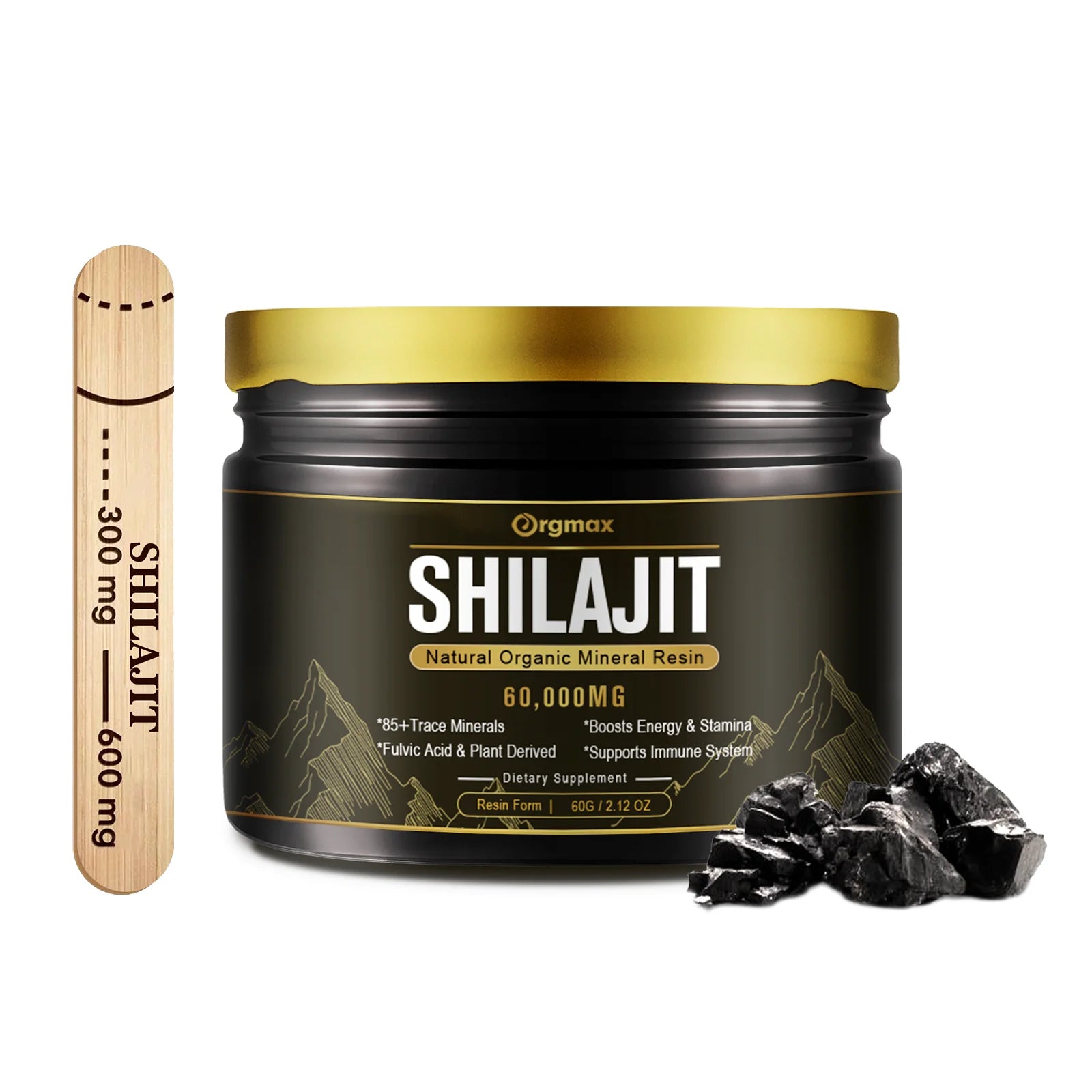 Himalaya Shilajit Resin Original High in Trace Minerals& Fulvic Acid for Energy, Muscle Strength & Immunity, Endurance for Adult