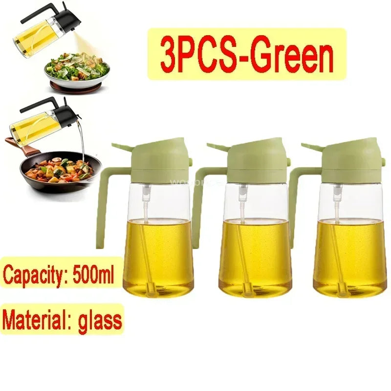 Dual Purpose Glass Oil Bottle Kitchen Spray Oil Sprayer Bottle Kitchen Oils Spray Can Leakproof Oil Spray Bottle Household