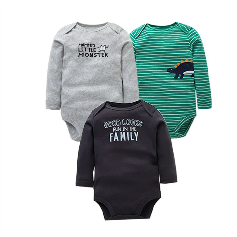 Spring Autumn Baby Bodysuits 3/4/5PCS Long Sleeve Baby Boy Girl Clothes 100% Cotton Newborn Body Infant 0-24Month Bebe Jumpsuit
