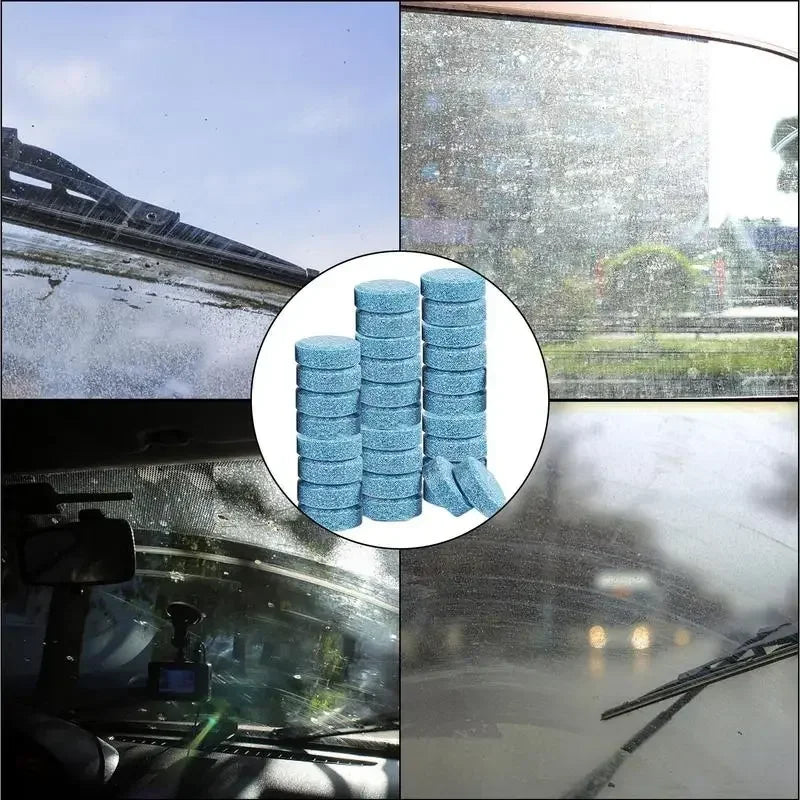 New 100Pcs Degreasing Film Wiper Essence Effervescent Tablets Solid Cleaner Car Windscreen Glass Toilet Cleaning Car Accessories