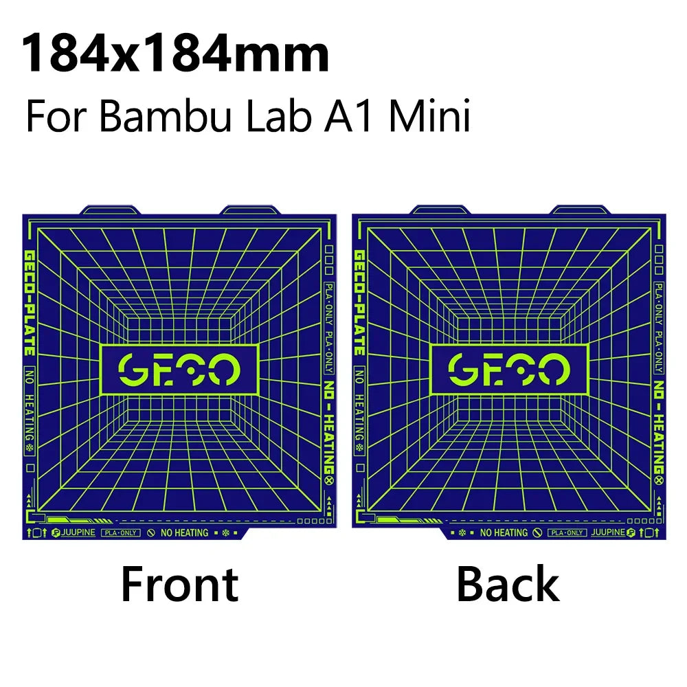 JUUPINE GECO PLA Plate For Bambu Lab Build Plate H2D/H2S/P2S/X1/P1/A1/K2 PLUS/Centauri Carbon Upgrades Cold Plate Super Adhesion