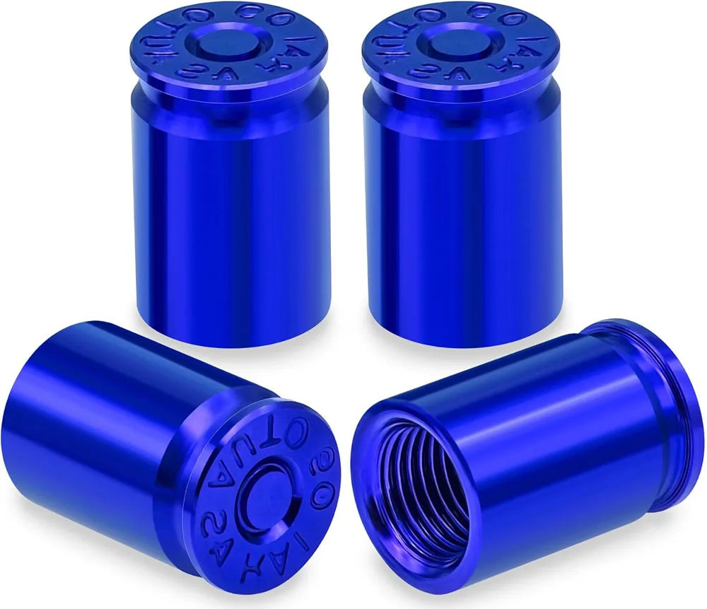4PCS Bullet Shell Tire Valve Stem Caps, Aluminum Alloy Car Air Stem Cap for Cars, SUV, Trucks, Bikes, Motorcycles, Bicycles
