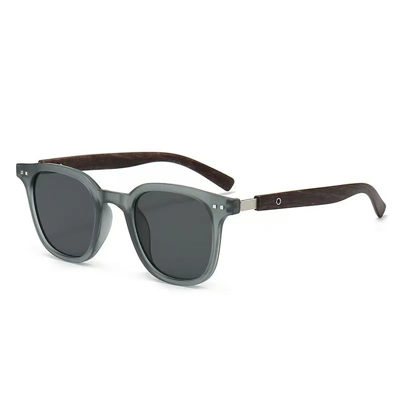 Classic Brown Sunglasses Vintage Aesthetic Square Frame Gradient Lens Wood Texture Eyewear Unisex Sun Glasses Outdoor