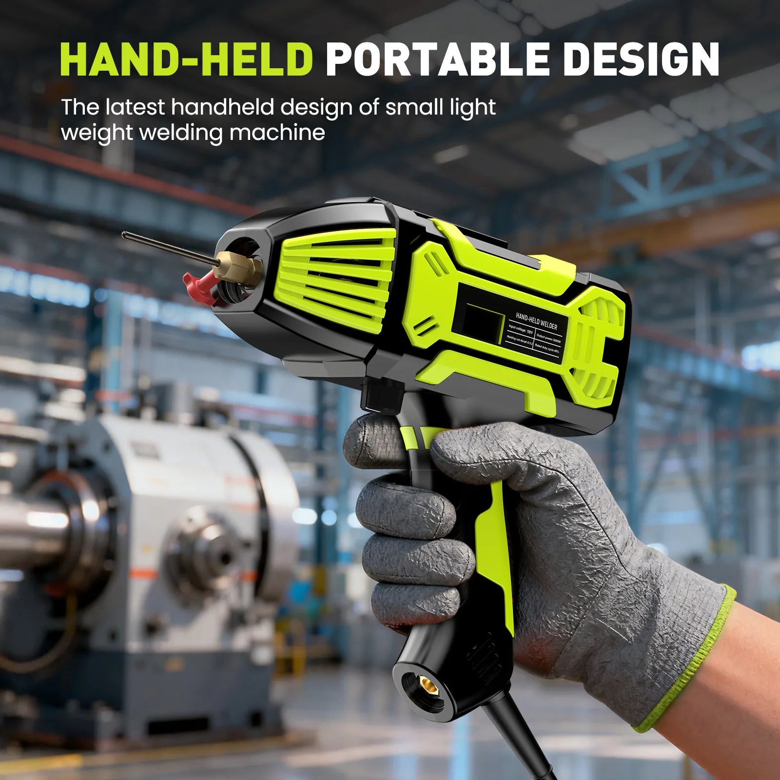 Portable Welding Machine Handheld Electric Welder Kit 110V IGBT Inverter Digital Display 6 Variable Current Adjustment Handheld ARC Welder Gun