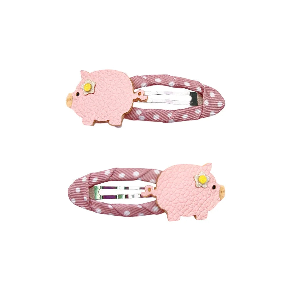 Cartoon Animal Fruit BB Hair Clips for Girls Cute Sequin Droplet Design Snap Barrettes Toddler Daily Headwear Accessory