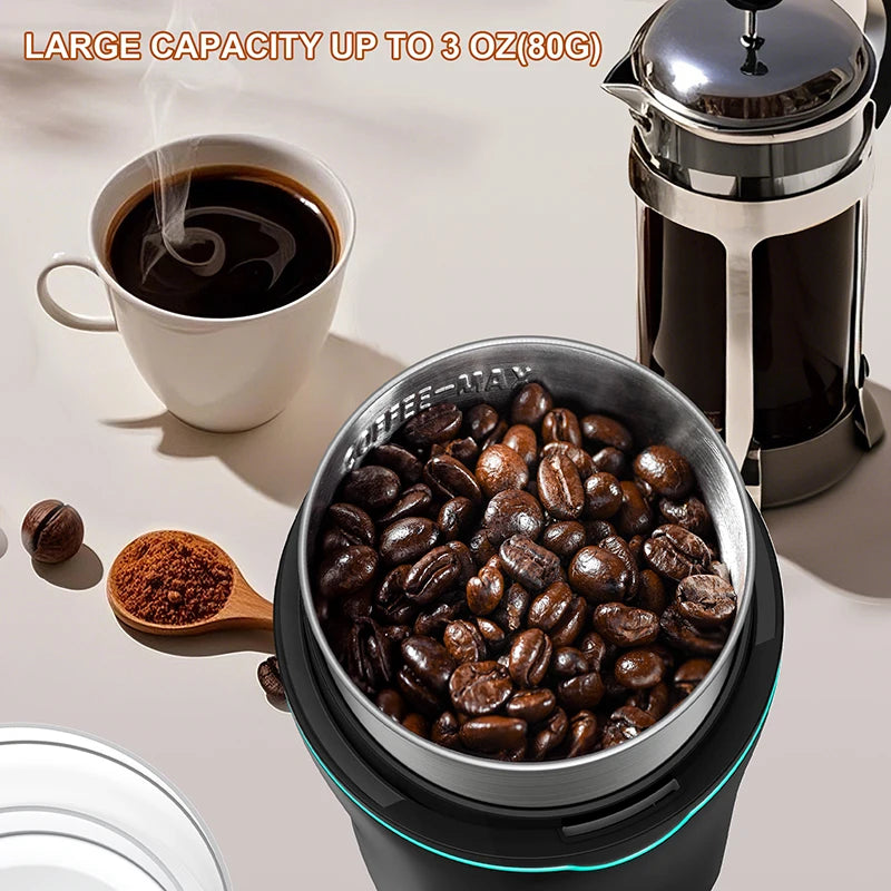 Coffee Grinder with Removable Stainless Steel Cup Electric Coffee Beans Grinder Household Coffee Mill for Spices Herb Nuts,300W
