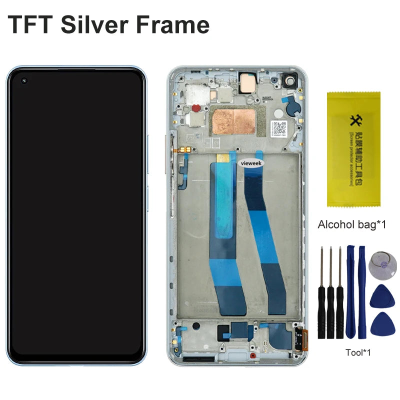 AMOLED Screen for Xiaomi 11 Lite 5G NE LCD Display Screen Touch Panel Digitizer Assembly for Mi 11 Lite 5G NE 2109119DG 2107119D