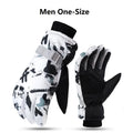 Winter Snowboard Ski Gloves Unisex PU Leather Non-slip Touch Screen Waterproof Motorcycle Cycling Fleece Warm Snow Sports Gloves