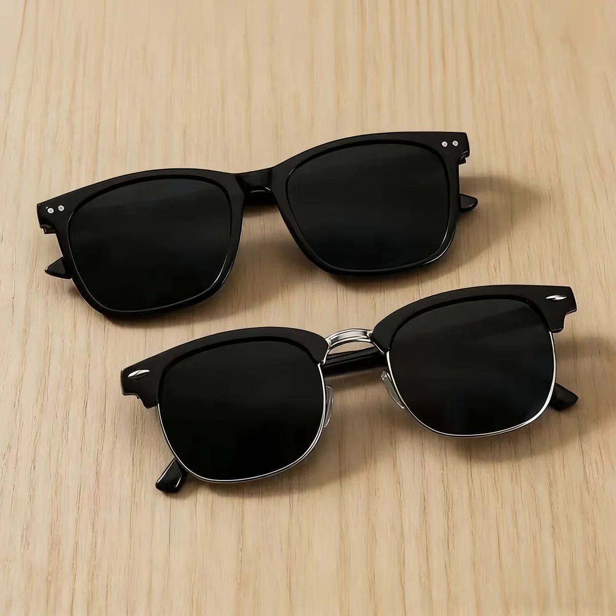 2pcs Fashion Sunglasses Glasses European and American Retro Unisex Classic Y2K Trendy Versatile Sunscreen Lightweight Frame Sung