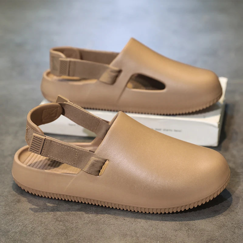 Summer Unisex Clogs Women Man Slippers Flat Mules Beach Sandals Quick Drying Water Shoes Work Casual Garden Lightweight Slippers