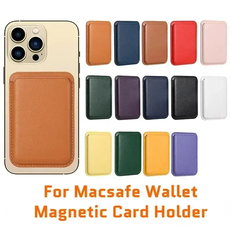 Blocking Magnetic Card Wallet Holder Leather Pocket Card Sleeve For iPhone 15/16/17Pro Max Magnet Anti-Theft Credit ID Card Case