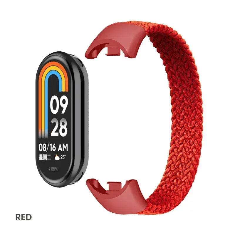 Braided Solo Loop for Xiaomi Mi Band 8 Strap Replacement accessories Elastic Nylon Watchbands correa bracelet for Miband 8 NFC