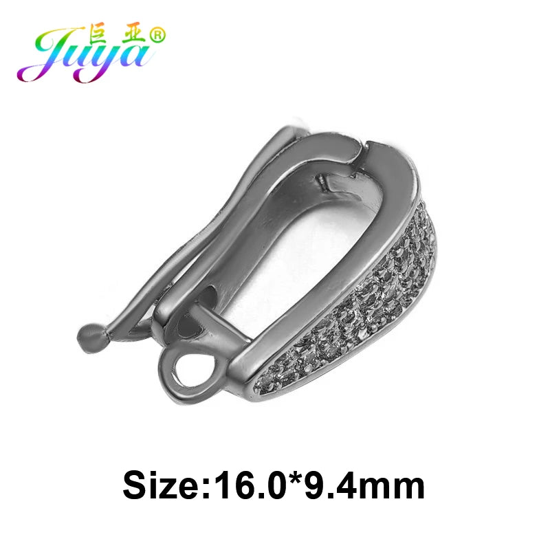 Juya 18K Gold Plated Decorative Fasteners Connector Locks Pearls Clasps Accessories For DIY Needlework Beads Jewelry Making