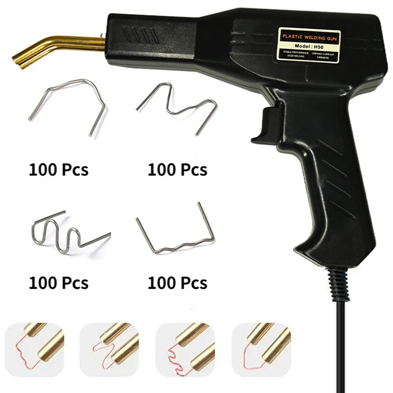 50W Bumper Repair220V Plastic Welding Gun Car Bumper Repair Plastic Welding Equipment With 4 Types Welding Nails Used For Parts