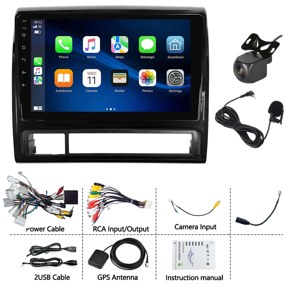 9In 4+64GB Car Stereo Radio For Toyota Tacoma 2005-2015 For Car Player Android15 Android Auto WiFi Bluetooth GPS Navi Head Unit