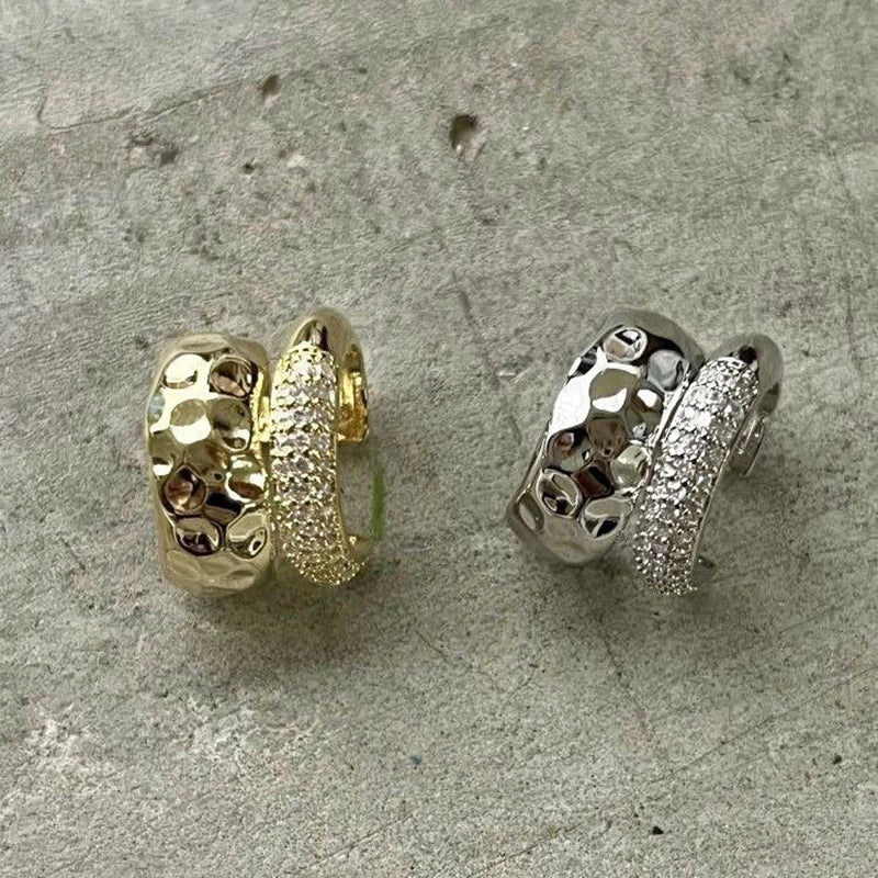 New Trending Zircon Double-layer Ear Cuff No Piercing Earring Punk Unique Metal Geometric Ear Clip for Women Y2K Jewelry 2026