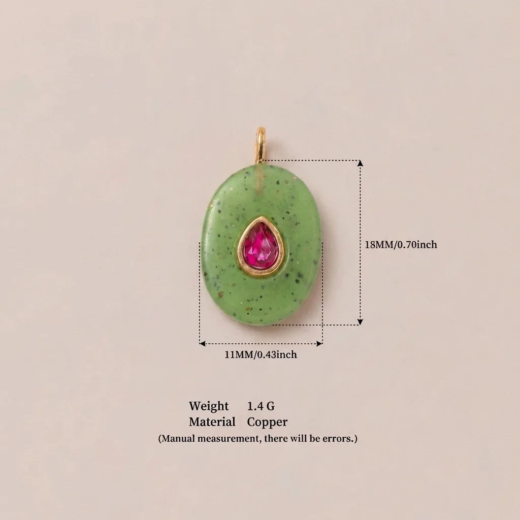 Luxury Fashion December Birthstone Colorful Zircon Geometric Pendant DIY Handmade Stainless Steel Color Retention Women Jewelry