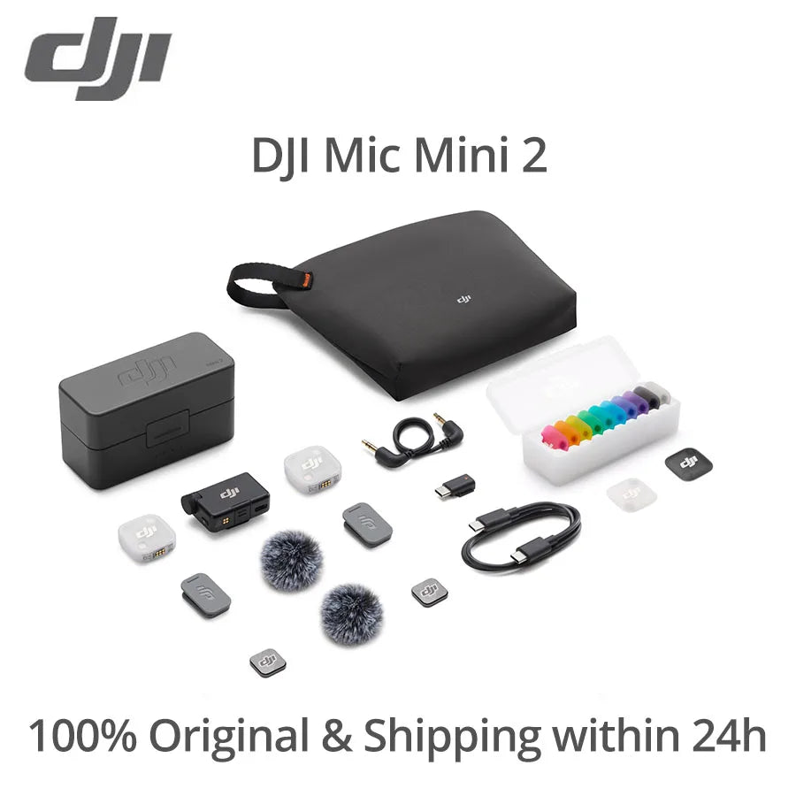 DJI Mic Mini 2 (2 TX + 1 RX + Charging Case) or (1 TX + 1 RX) or White Transmitter or with 1 Mobile RX Optional