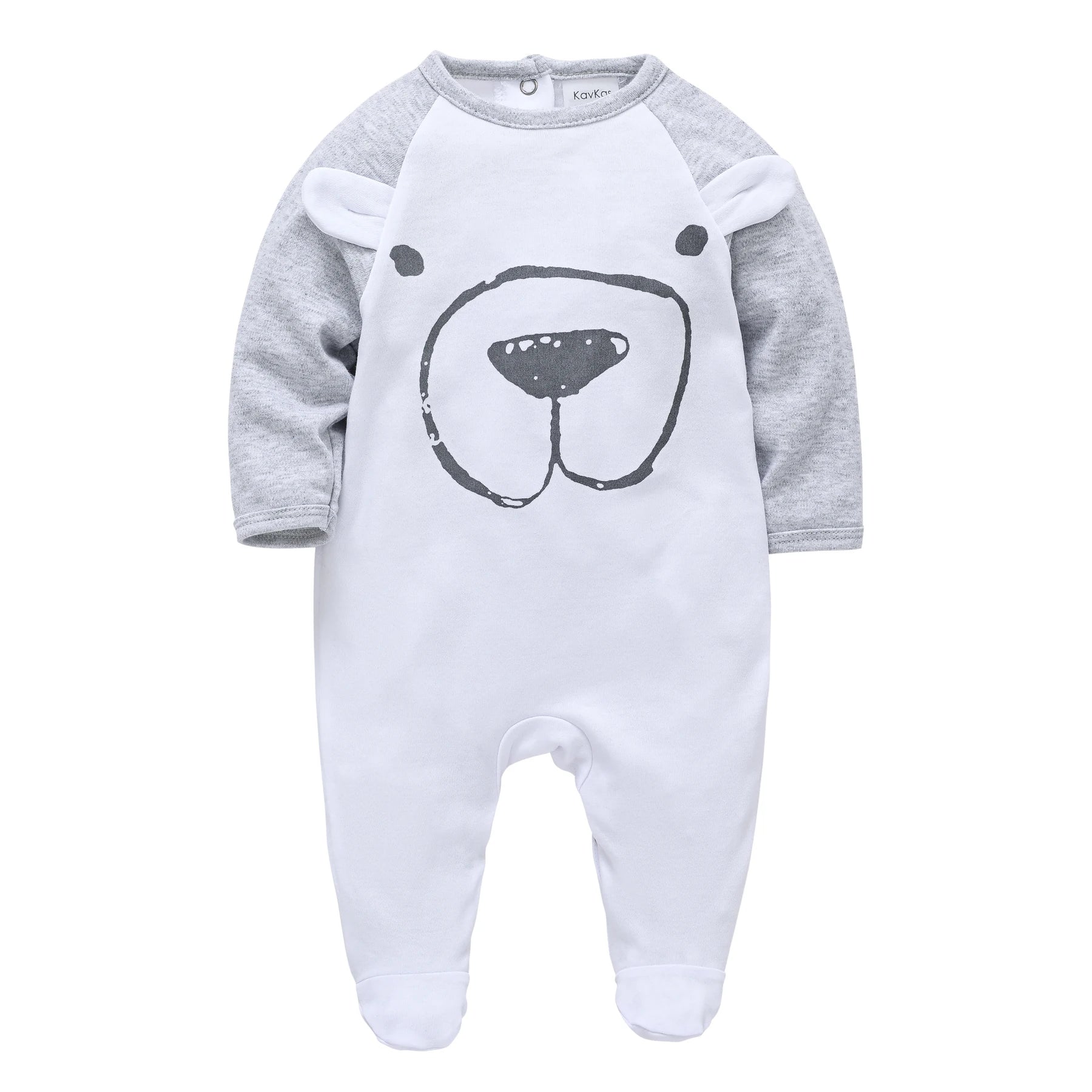 KAVKAS Baby Clothing Girls Pink Romper Cartoon Kids Pajamas Long Sleeve Jumpsuit Bebe Playsuit Girls Clothes  0`12 Monthes