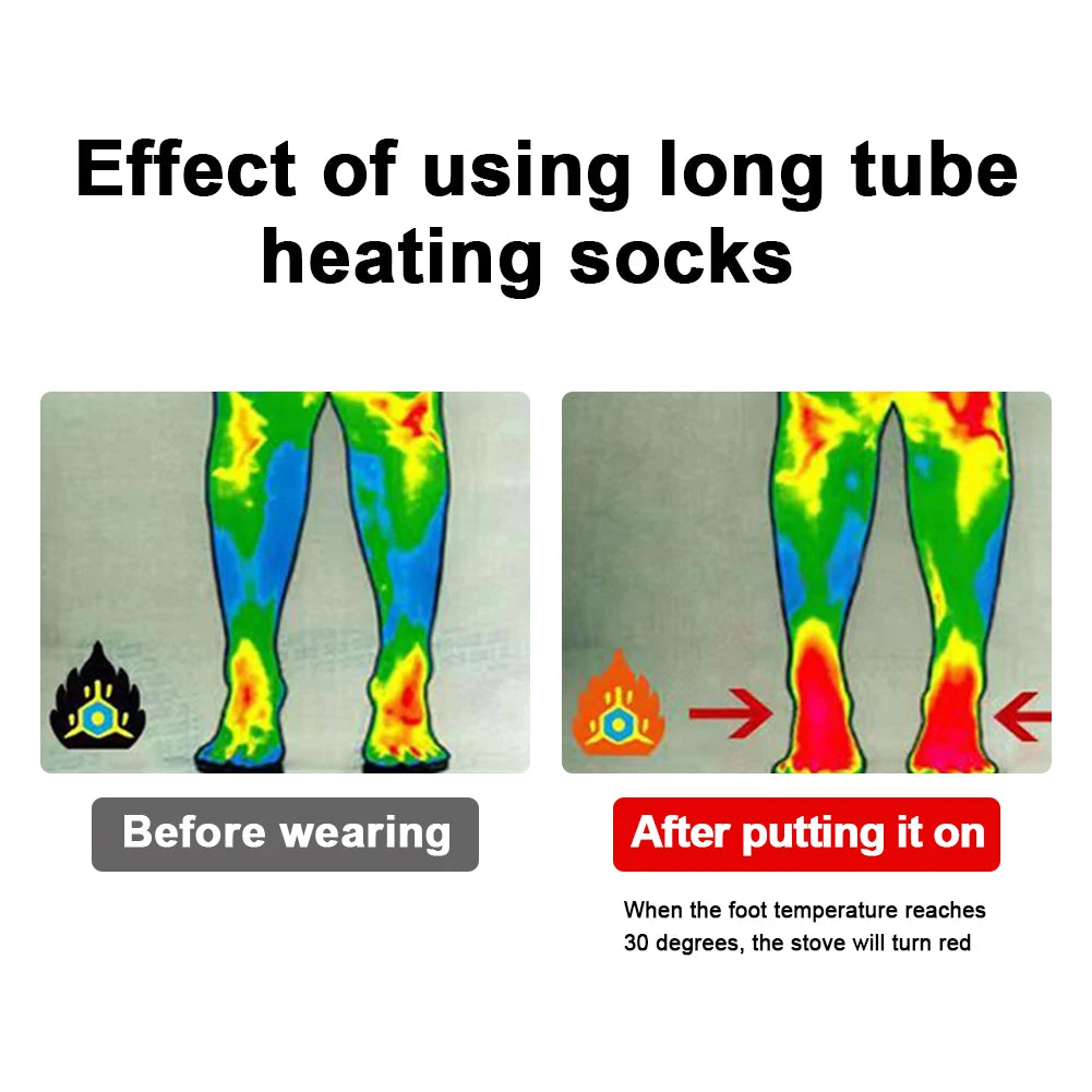 Electric Heating Socks Cold-Proof Winter Heating Socks Fast Heating Winter Warm Thermal Socks Washable for Outdoor Skiing Hiking