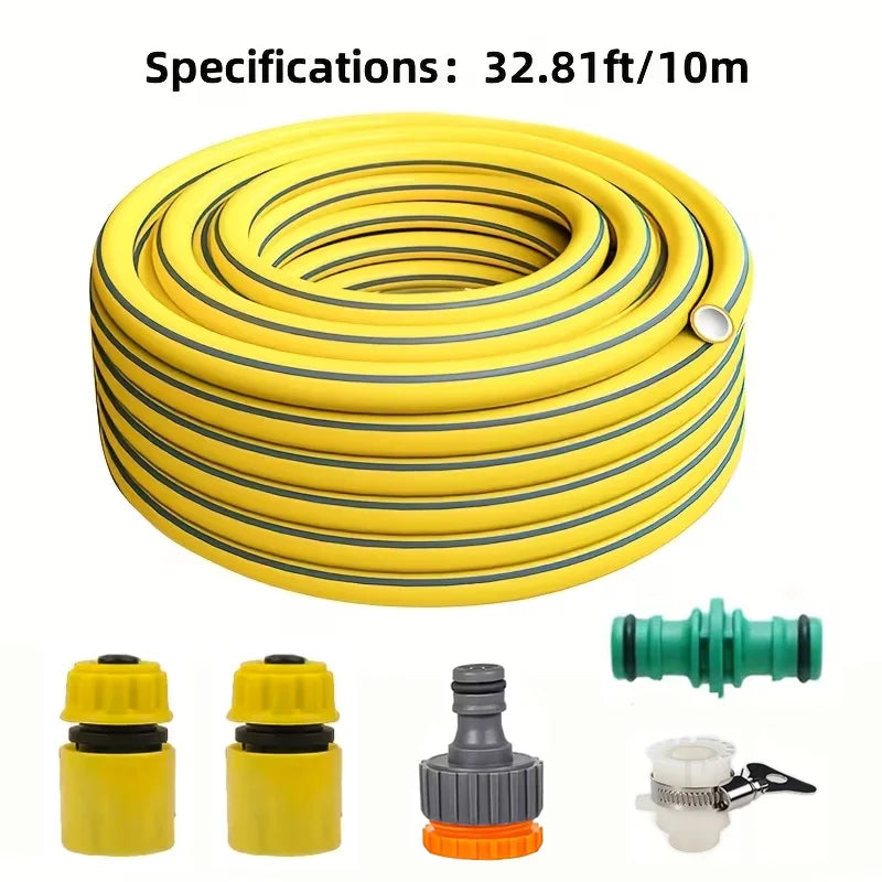 5/10/20m Heavy-Duty Rubber Garden Hose - Scratch & Wear Resistant, Leak-Proof, All-Season for Home, Balcony & Car Washing
