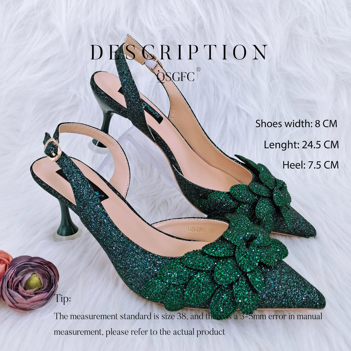 New Sky Blue Satin Handmade Flowers Shoes And Bag African Women's Banquet Pointed Toe Heels Matching Shoes And Bag Wedding Party