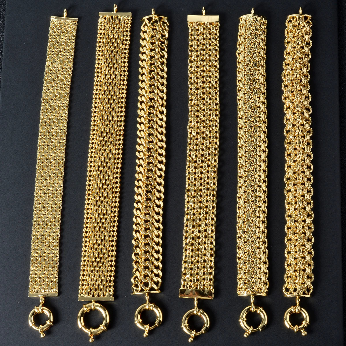 New 18MM Wide Copper Chain Bracelet Unisex 18K Gold Plated Wristband Miami Sidewalk Bracelet Punk Hip Hop Jewelry Party Gift