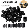 10/25/50pcs 3-25mm PVC Vinyl Rubber Round End Cap Threaded Cap Steel Pipe Plastic Pipe Rubber Protector Classification Kit
