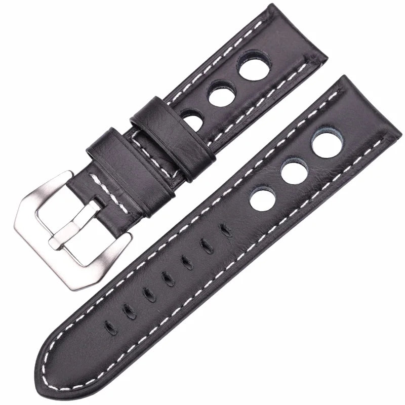 Vintage Cowhide Genuine Leather Watch Strap 20mm 22mm 24mm Fashion Pin Buckle Band Unisex Watchband