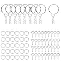 110Pcs Keychain Open Jump Rings Eye Pins Jewelry Making Accessories Kits for DIY Epoxy Resin Key Chain Key Ring Pendants