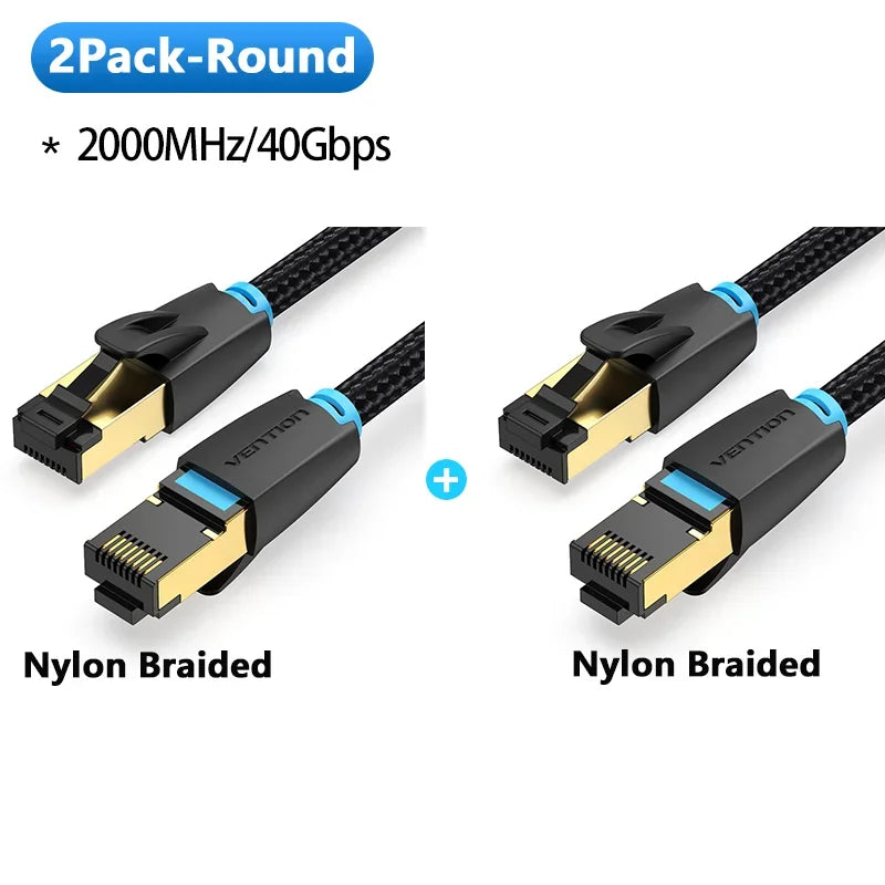 Vention Cat8 Ethernet Cable 40Gbps RJ45 Network Cable Cat 8 SFTP RJ45 Patch Cord for PC Modem Router Laptop Cable Ethernet Cat8