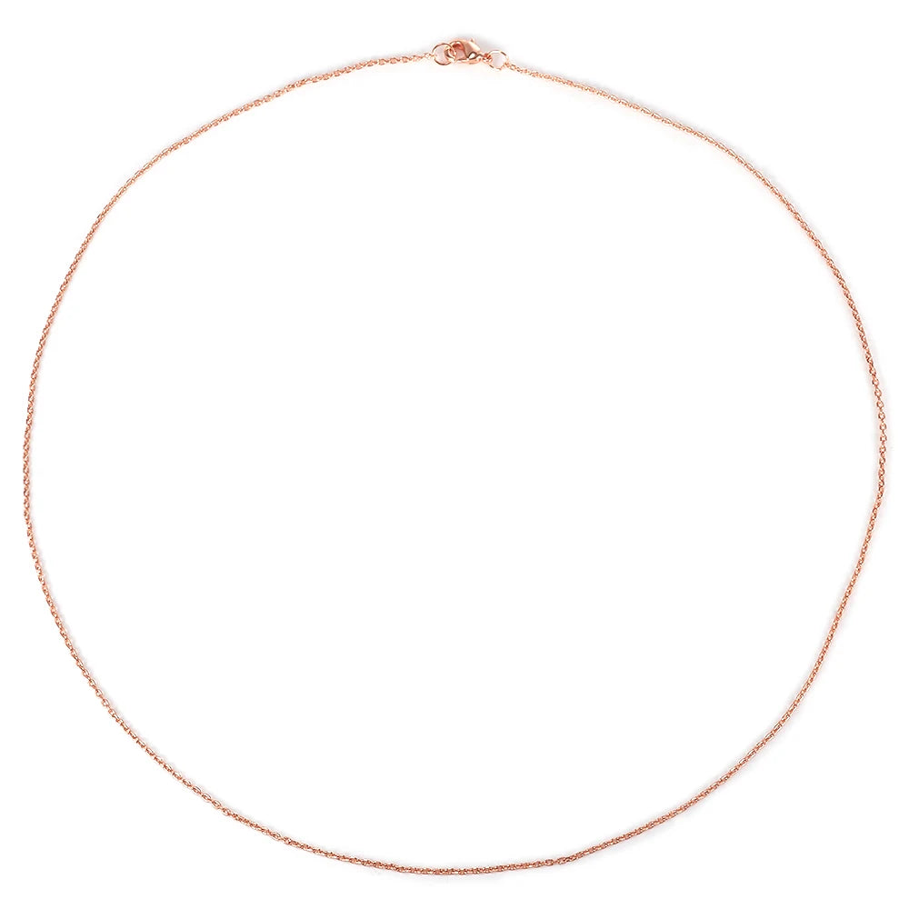Vinterly Cross Chain Long Necklace for Women Thin Pure Copper Adjustable 51cm Twisted Anti-scratch Jewelry Female Lobster Clasps