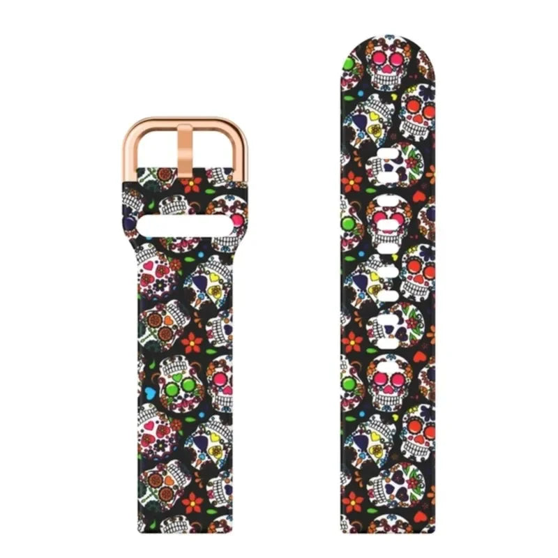 Printed Silicone band For Samsung galaxy watch 6 Classic-5-pro-4 sport bracelet 20mm 22mm strap for Amazfit GTS/GTR/4/3/2e Mini