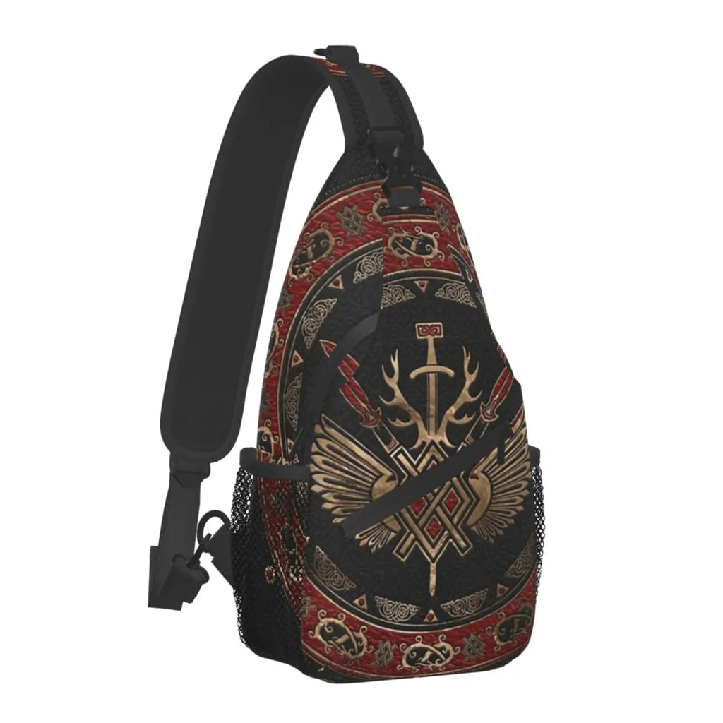 Norse Mythology Viking Crossbody Bag Sports Tree Of Life Triquetra Chest Bag Unisex Women Man Fashion Shoulder Backpacks Travel