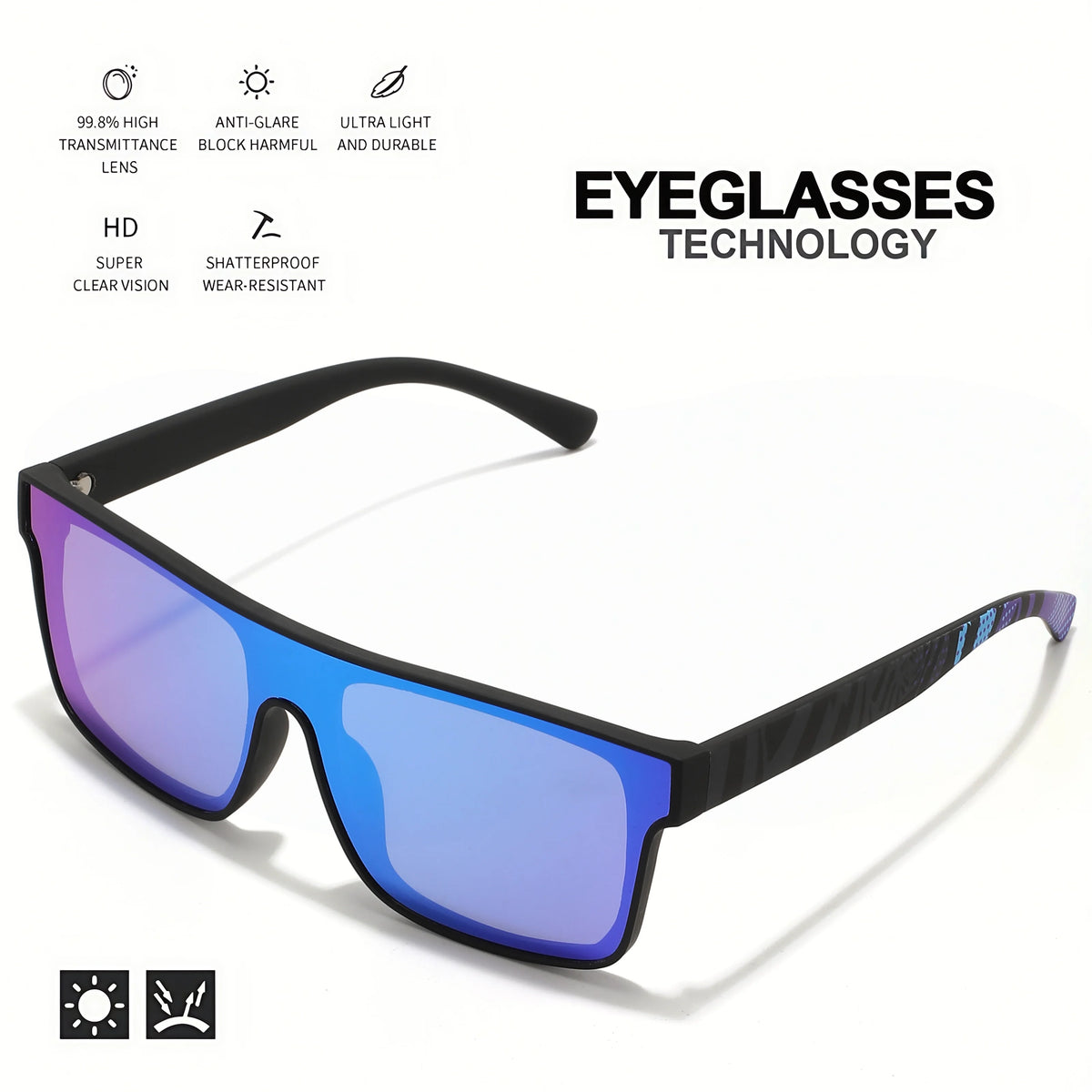 3PCS Colorful Sports Sunglasses - One-Piece Lens with Patterned Temples, UV400 Unisex for Cycling, Hiking & Beach