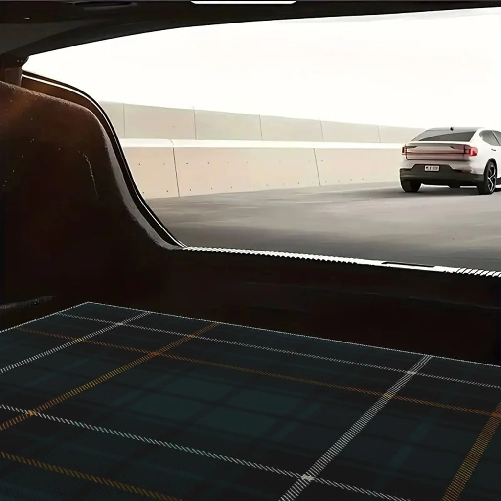 Macalpine Scottish Tartan Car Mat - Easy to Clean Cargo Liner Featuring a Green And Brown Plaid Pattern, Suitable for Large Dogs