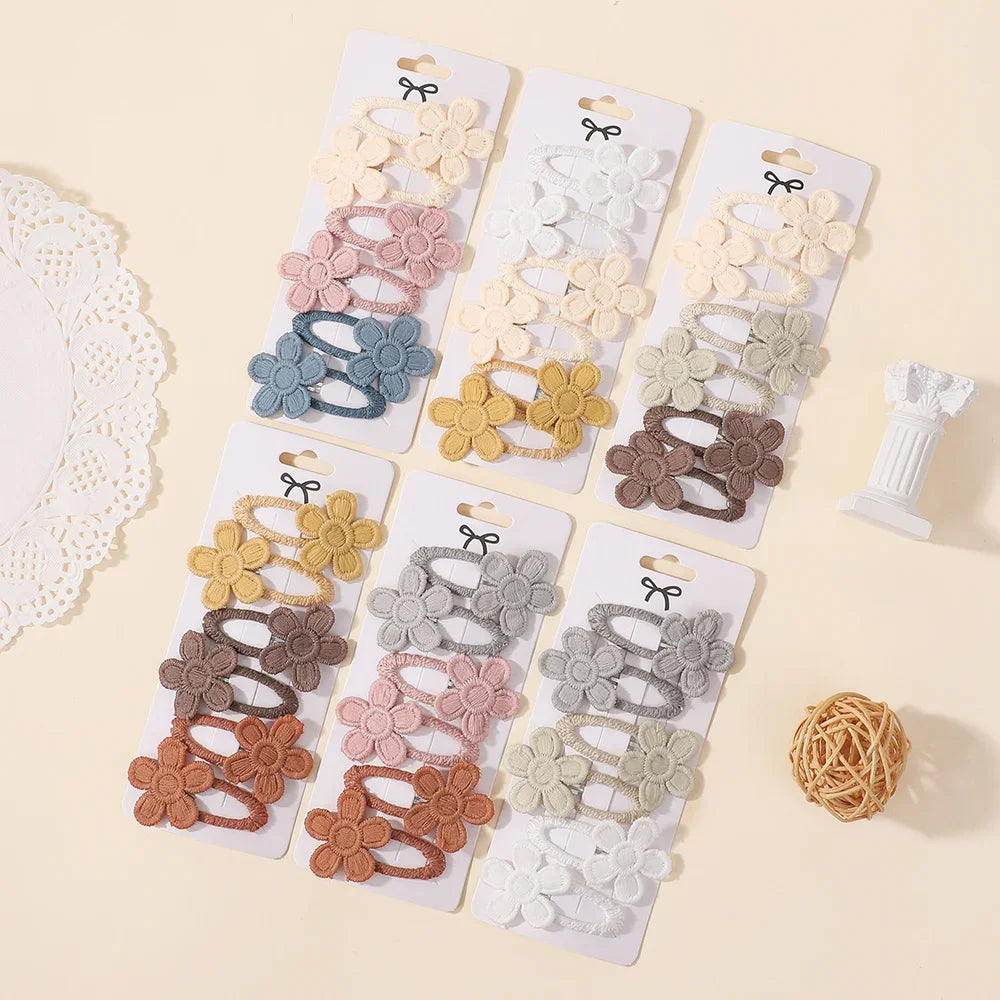 6Pcs/Set Cute Daisy Flower Hair Clips for Baby Girls Lovely Bang Side Clip Hairpins Princess Barrette Kid Hair Accessories