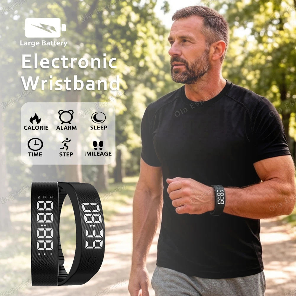 Vibrating Alarm Clock Watch Heavy Sleepers Silent Wake-Up Smart Bracelet Men Women Adjustable Wearable Vibration Wrist Band HW12