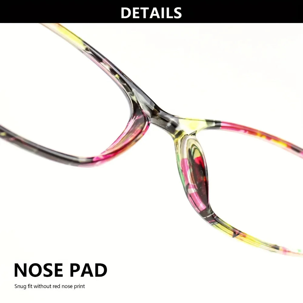 9 Pairs of Hot-selling Color Printing Reading Glasses, Stylish and Simple High Definition Lens, Comfortable and Portable Unisex Magnifying Glass Christmas Halloween Gift Recommendation, Random Color