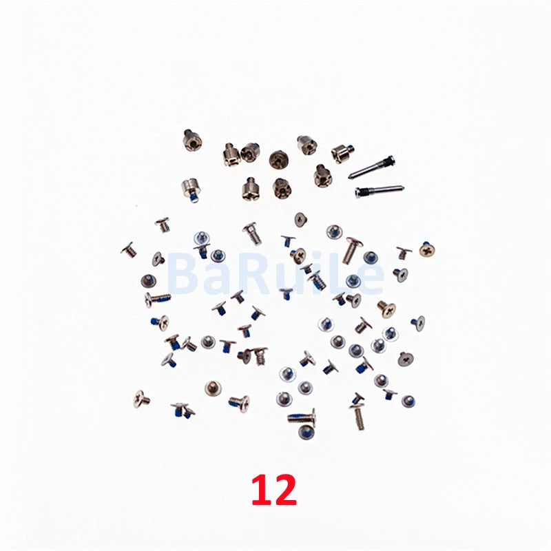 1set Complete Full Screws Set Kit for iPhone 11 12 Pro Max 13 Mini 14 15 Plus with Bottom Screw Battery Plate Screw