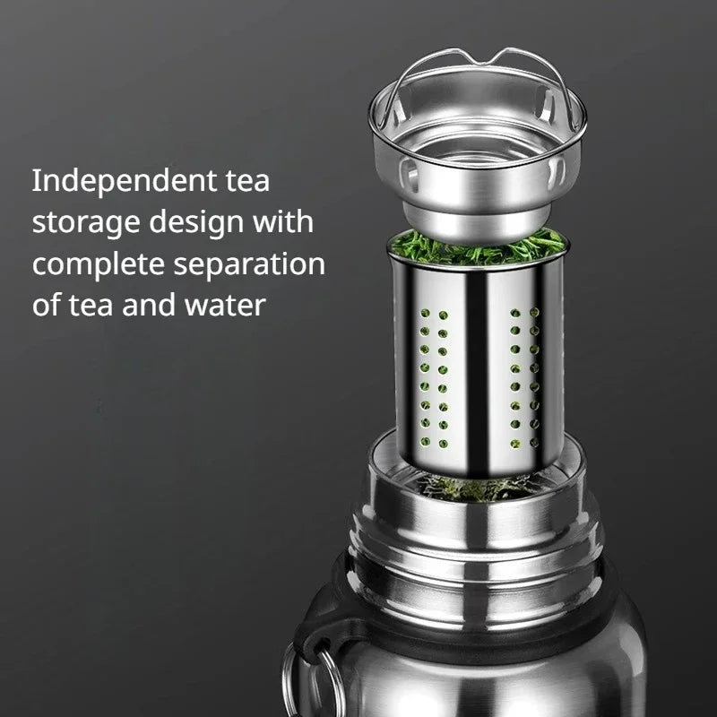 800-2000ML Stainless Steel Thermos Bottle Large Capacity Outdoor Water Bottle Covered Lifting Rope Tumbler Thermo Bottle